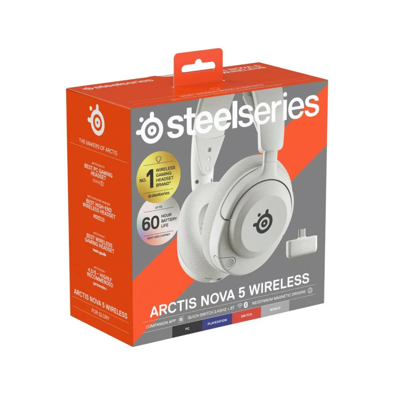 SteelSeries Arctis Nova 5 Wireless Gaming Headset - White - سماعة